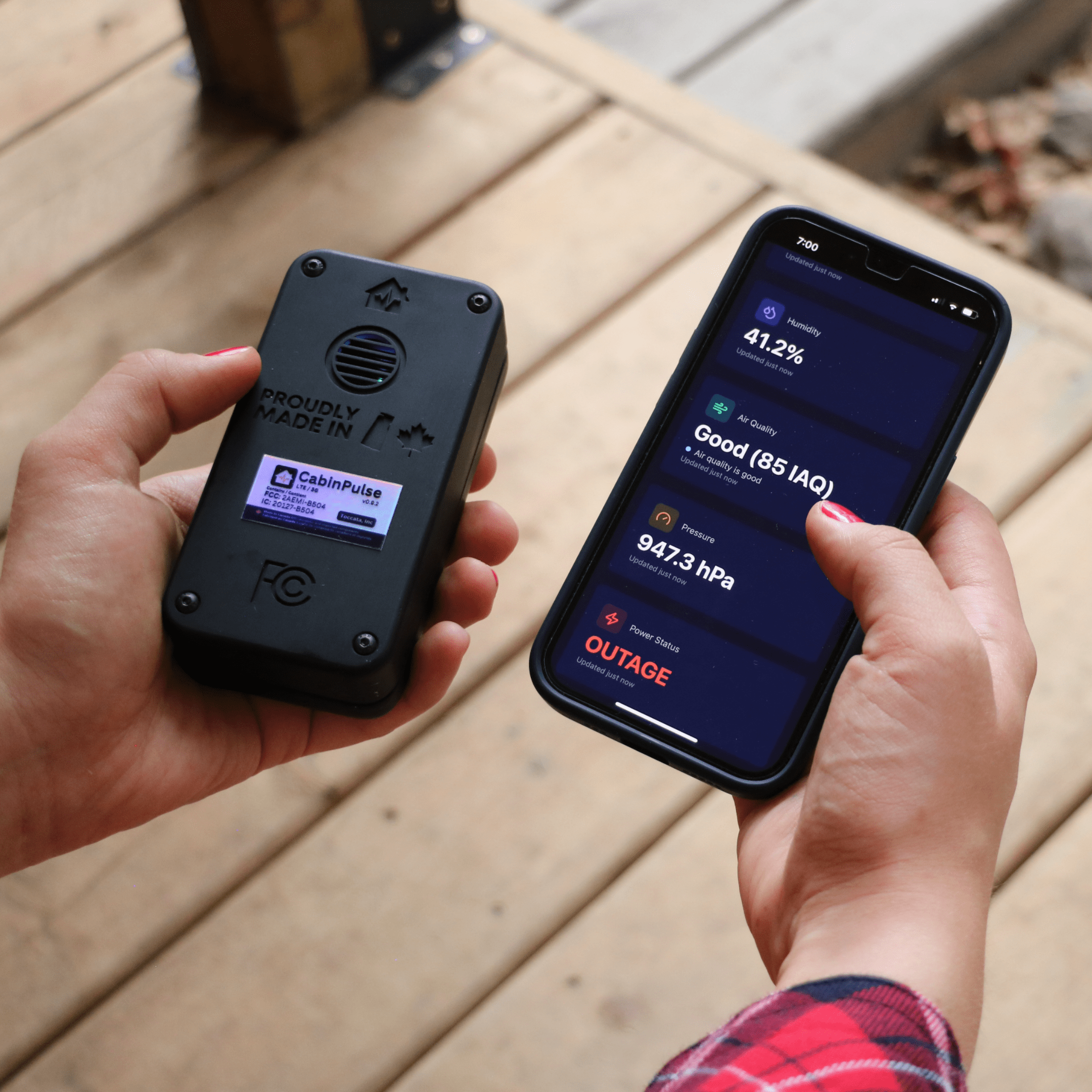 CabinPulse device setup and monitoring